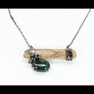 Unique natural malachite necklace